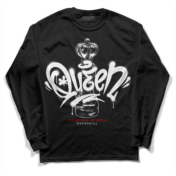 Jordan 14 "Black/White" DopeSkill Long Sleeve T-Shirt Queen Chess Graphic Streetwear - Black