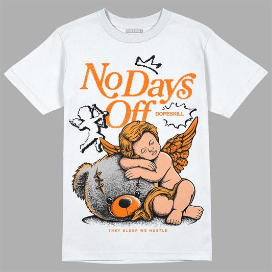 Orange, Black & White Sneakers DopeSkill T-Shirt New No Days Off Graphic Streetwear - White 