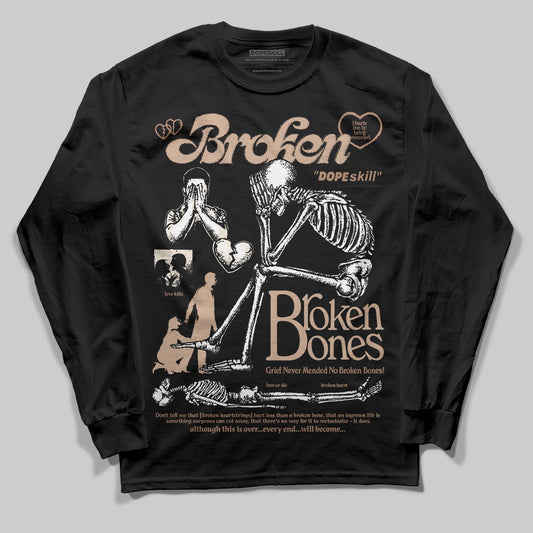Jordan 4 Retro Cozy Girl DopeSkill Long Sleeve T-Shirt Broken Bones Graphic Streetwear - Black
