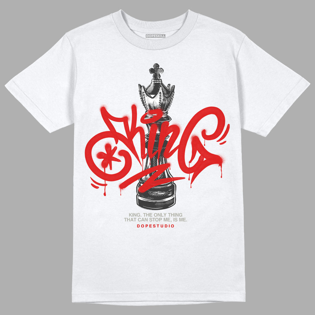 Jordan 3 Retro Fire Red DopeSkill T-Shirt King Chess Graphic Streetwear - White