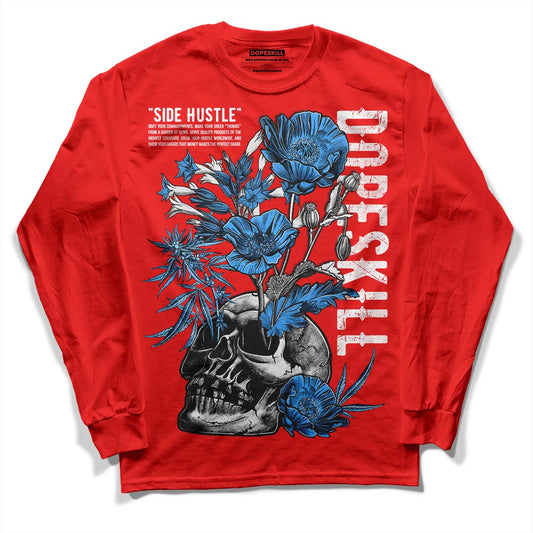 Jordan 11 Retro Cherry DopeSkill Varsity Red Long Sleeve T-Shirt Side Hustle Graphic Streetwear