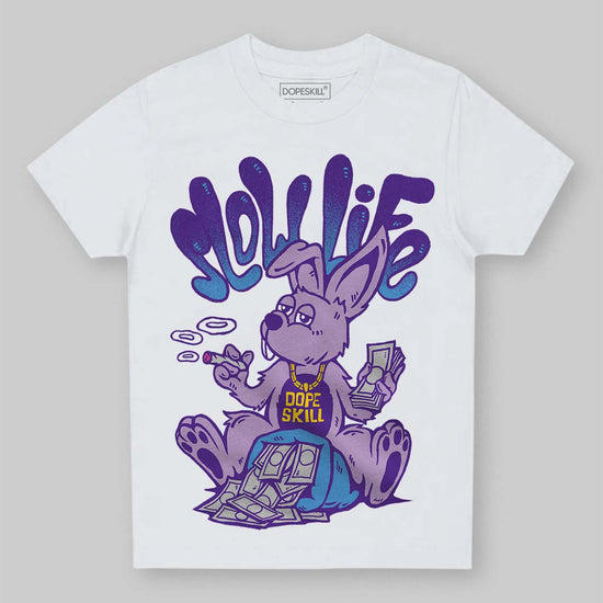 PURPLE Sneakers DopeSkill Toddler Kids T-shirt Slow Life Graphic Streetwear - White