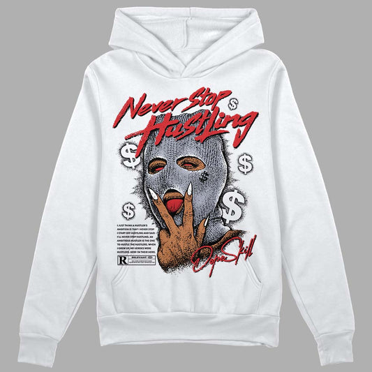 Jordan 4 “Bred Reimagined” DopeSkill Hoodie Sweatshirt Never Stop Hustling Graphic Streetwear - White 