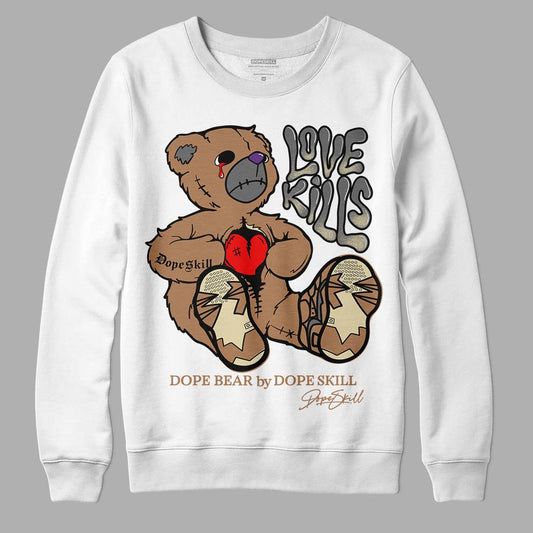 Jordan 6 WMNS Gore-Tex Brown Kelp DopeSkill Sweatshirt Love Kills Graphic Streetwear - White