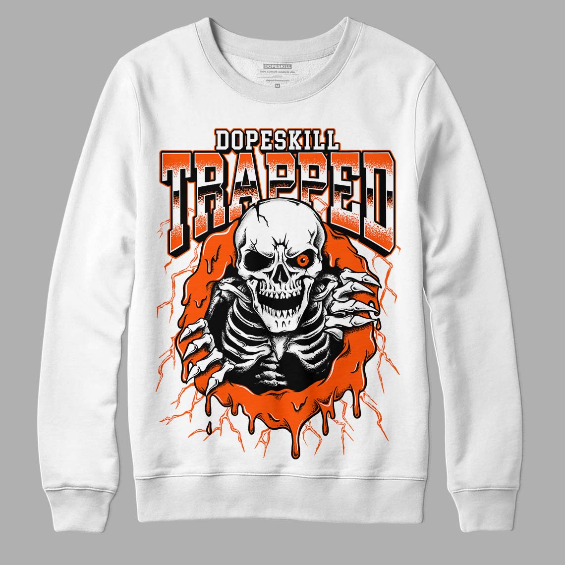 MSCHF Super Normal 2 Orange Milk DopeSkill Sweatshirt Trapped Halloween Graphic Streetwear - White