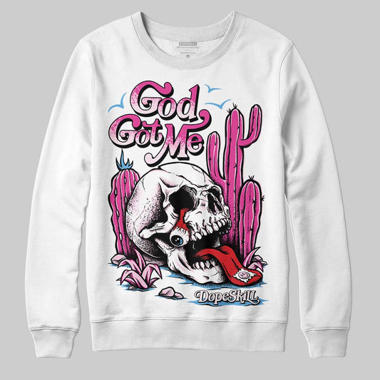 Dunk Low Triple Pink DopeSkill Sweatshirt God Got Me Graphic Streetwear - White