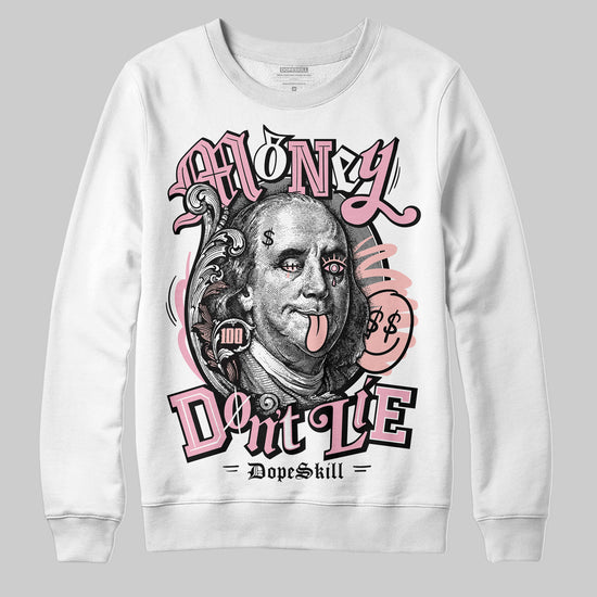 AMIRI White & Pink Stars Court Sneakers DopeSkill Sweatshirt Money Don't Lie Graphic Streetwear - White