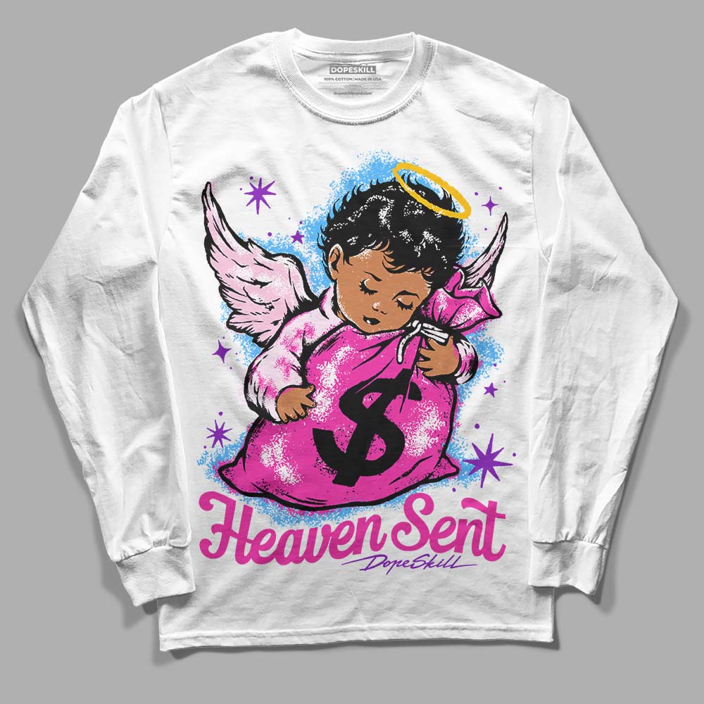 Pink Sneakers DopeSkill Long Sleeve T-Shirt Heaven Sent Graphic Streetwear - White