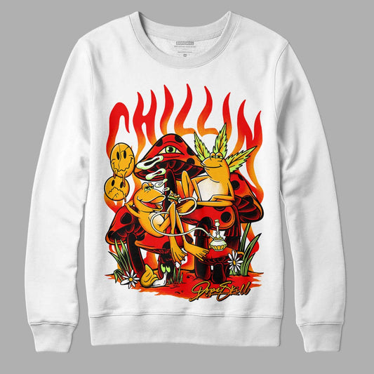 Red Sneakers DopeSkill Sweatshirt Chillin Graphic Streetwear - WHite 