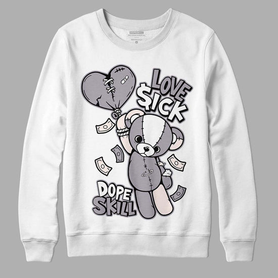 Jordan 2 Cement Grey DopeSkill Sweatshirt Love Sick Graphic Streetwear - White