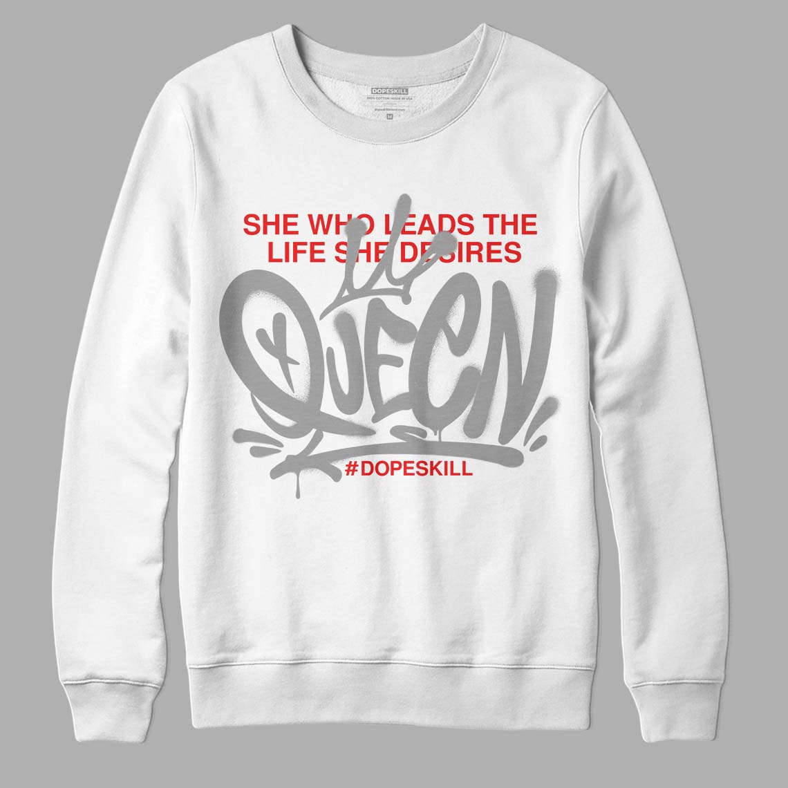 Grey Sneakers DopeSkill Sweatshirt Queen Graphic Streetwear - White  