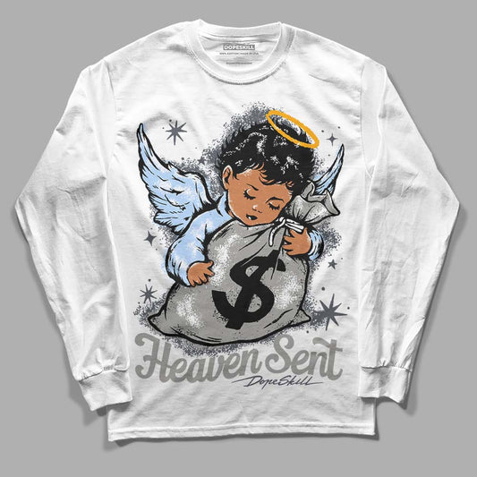 Jordan 11 Cool Grey DopeSkill Long Sleeve T-Shirt Heaven Sent Graphic Streetwear - White