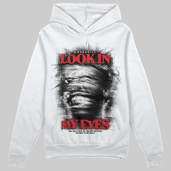 Black and White Sneakers DopeSkill Hoodie Sweatshirt Look In My Eyes Graphic Streetwear - White 