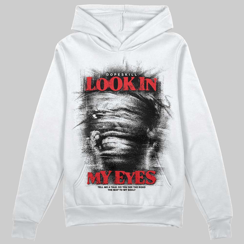 Black and White Sneakers DopeSkill Hoodie Sweatshirt Look In My Eyes Graphic Streetwear - White 