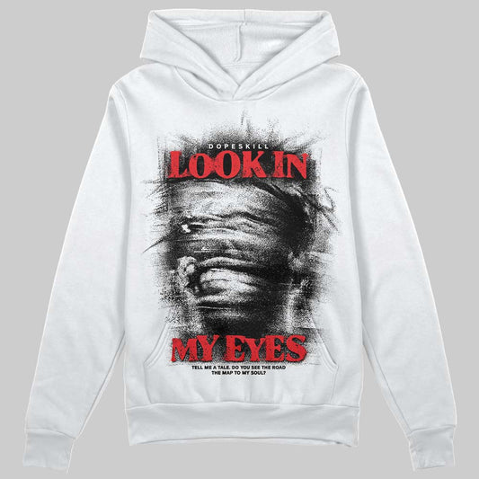 Black and White Sneakers DopeSkill Hoodie Sweatshirt Look In My Eyes Graphic Streetwear - White 