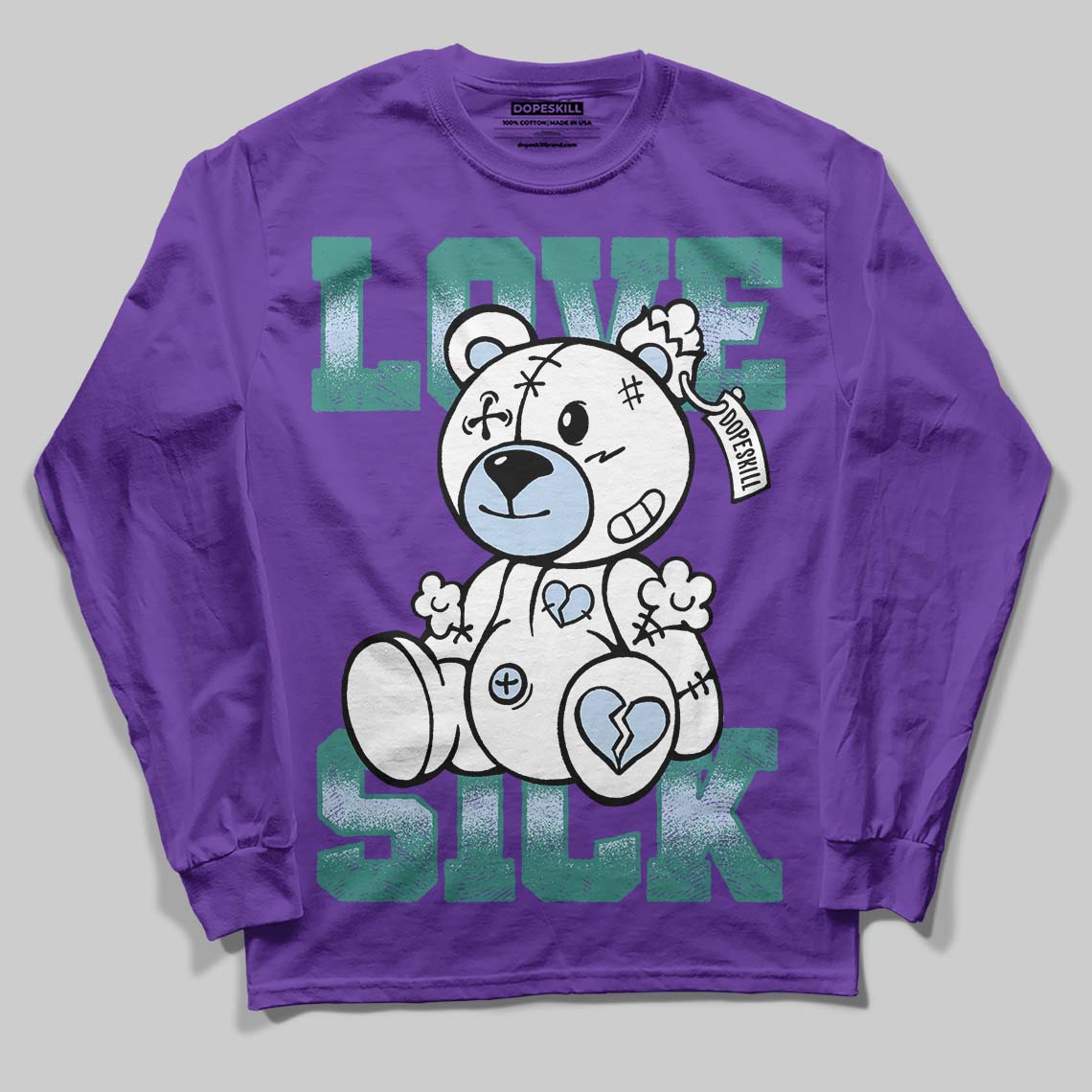 Jordan 5 OG “Grape” DopeSkill Long Sleeve T-Shirt Love Sick Graphic Streetwear - Purple