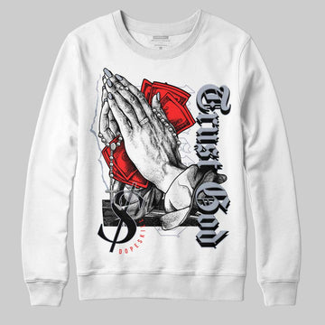 Jordan 3 Retro White Cement Reimagined DopeSkill Sweatshirt Trust God Graphic Streetwear - White