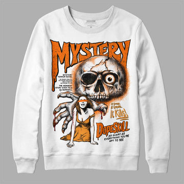 Orange, Black & White Sneakers DopeSkill Sweatshirt Mystery Ghostly Grasp Graphic Streetwear - White 