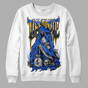 Royal Blue Sneakers DopeSkill Sweatshirt Life or Die Graphic Streetwear - White