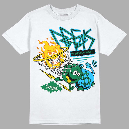 Green Sneakers DopeSkill T-Shirt Break Through Graphic Streetwear - White