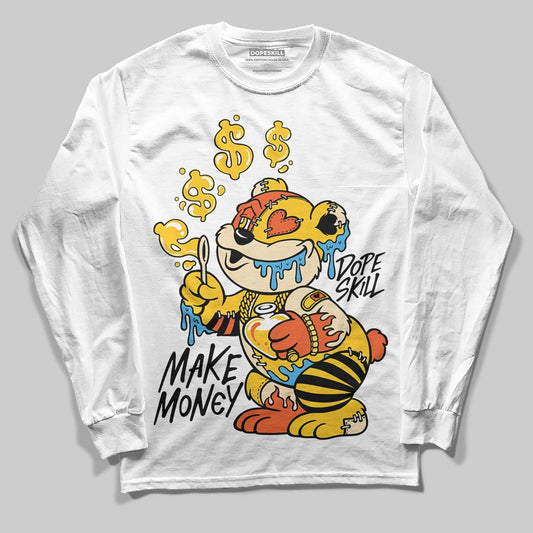 Yellow Sneakers DopeSkill Long Sleeve T-Shirt Make Money Graphic Streetwear - White 