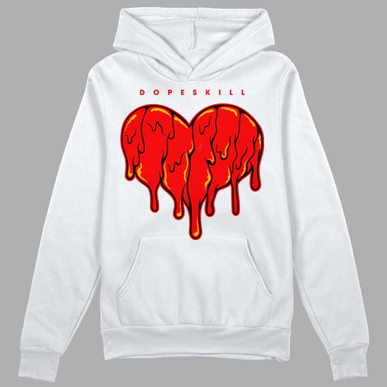 Red Sneakers DopeSkill Hoodie Sweatshirt Slime Drip Heart Graphic Streetwear - White 