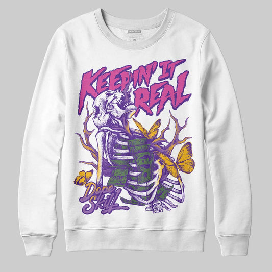 PURPLE Sneakers DopeSkill Sweatshirt Keepin' It Real Graphic Streetwear - White