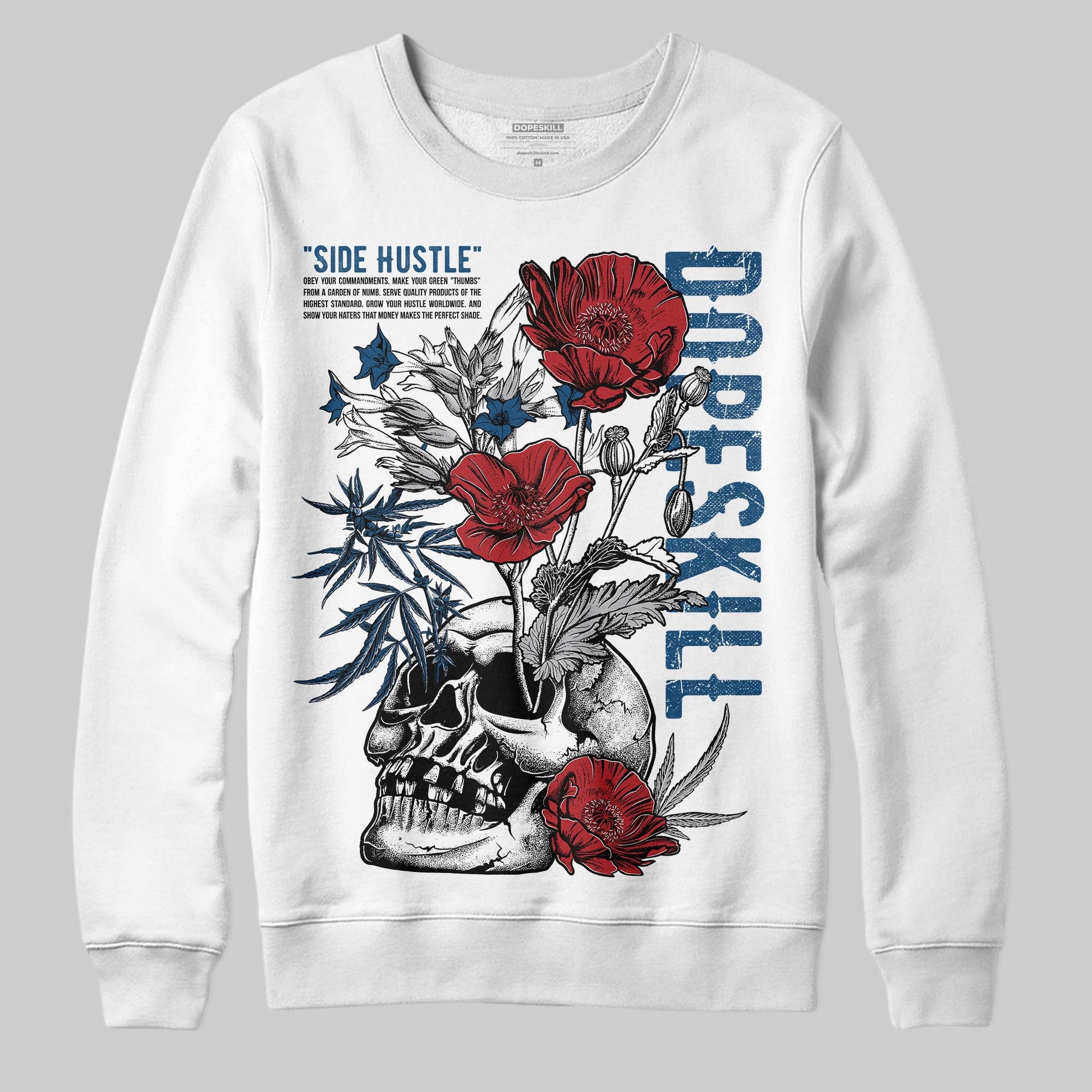 Jordan 12 Retro French Blue (2025) DopeSkill Sweatshirt Side Hustle Graphic Streetwear