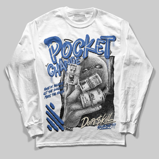 Jordan 1 Low Travis Scott x Fragment DopeSkill Long Sleeve T-Shirt Pocket Change Graphic Streetwear - White