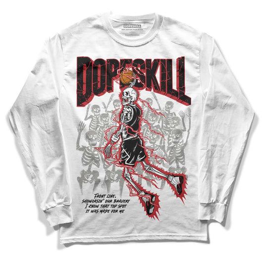 Jordan 12 “Red Taxi” DopeSkill Long Sleeve T-Shirt Thunder Dunk Graphic Streetwear - White