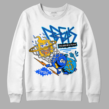 Royal Blue Sneakers DopeSkill Sweatshirt Break Through Graphic Streetwear - White 