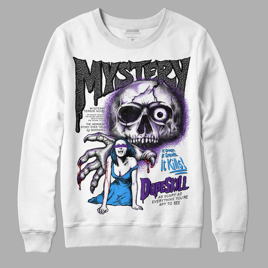 Jordan 3 Dark Iris DopeSkill Sweatshirt Mystery Ghostly Grasp Graphic Streetwear - White