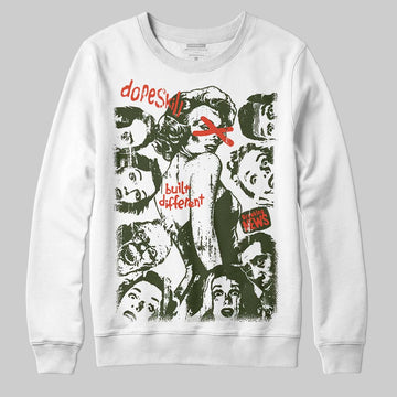 Olive Sneakers DopeSkill Sweatshirt Built Different Graphic Streetwear - White