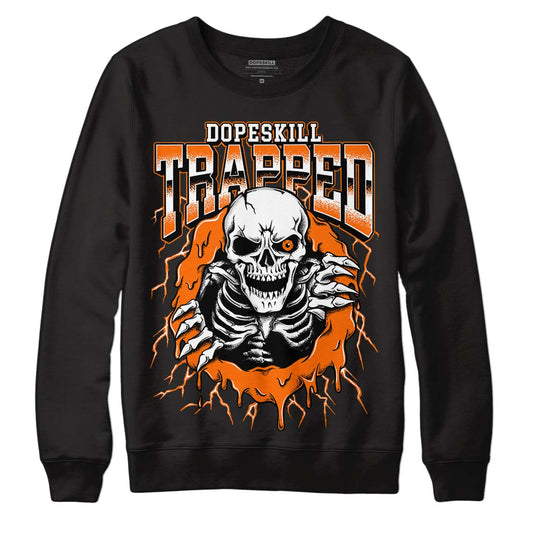 Orange, Black & White Sneakers DopeSkill Sweatshirt Trapped Halloween Graphic Streetwear - Black
