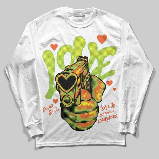 Neon Green Sneakers DopeSkill Long Sleeve T-Shirt Love Shot Graphic Streetwear - White