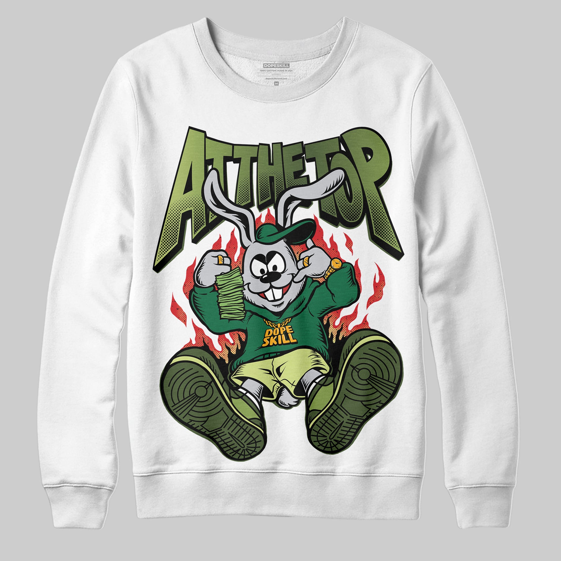 Foamposite Pro 'Pine Green' DopeSkill Sweatshirt At The Top Graphic Streetwear - White