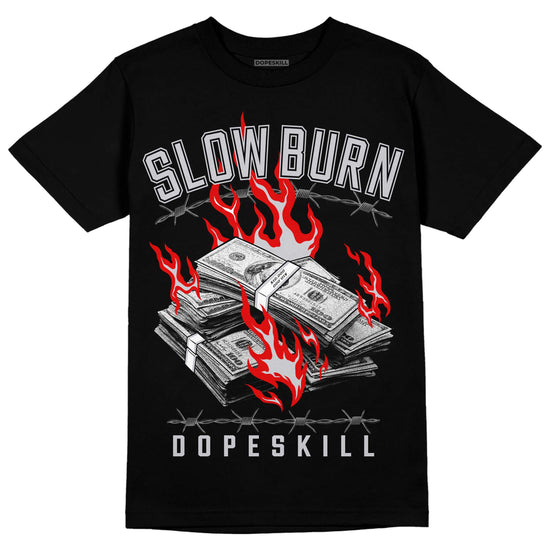 Jordan 2 Retro "Black Cement" DopeSkill T-Shirt Slow Burn Graphic Streetwear - Black