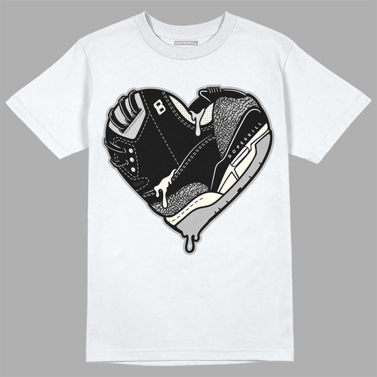 Jordan 3 “Off Noir” DopeSkill T-Shirt Heart Jordan 3 Graphic Streetwear - White