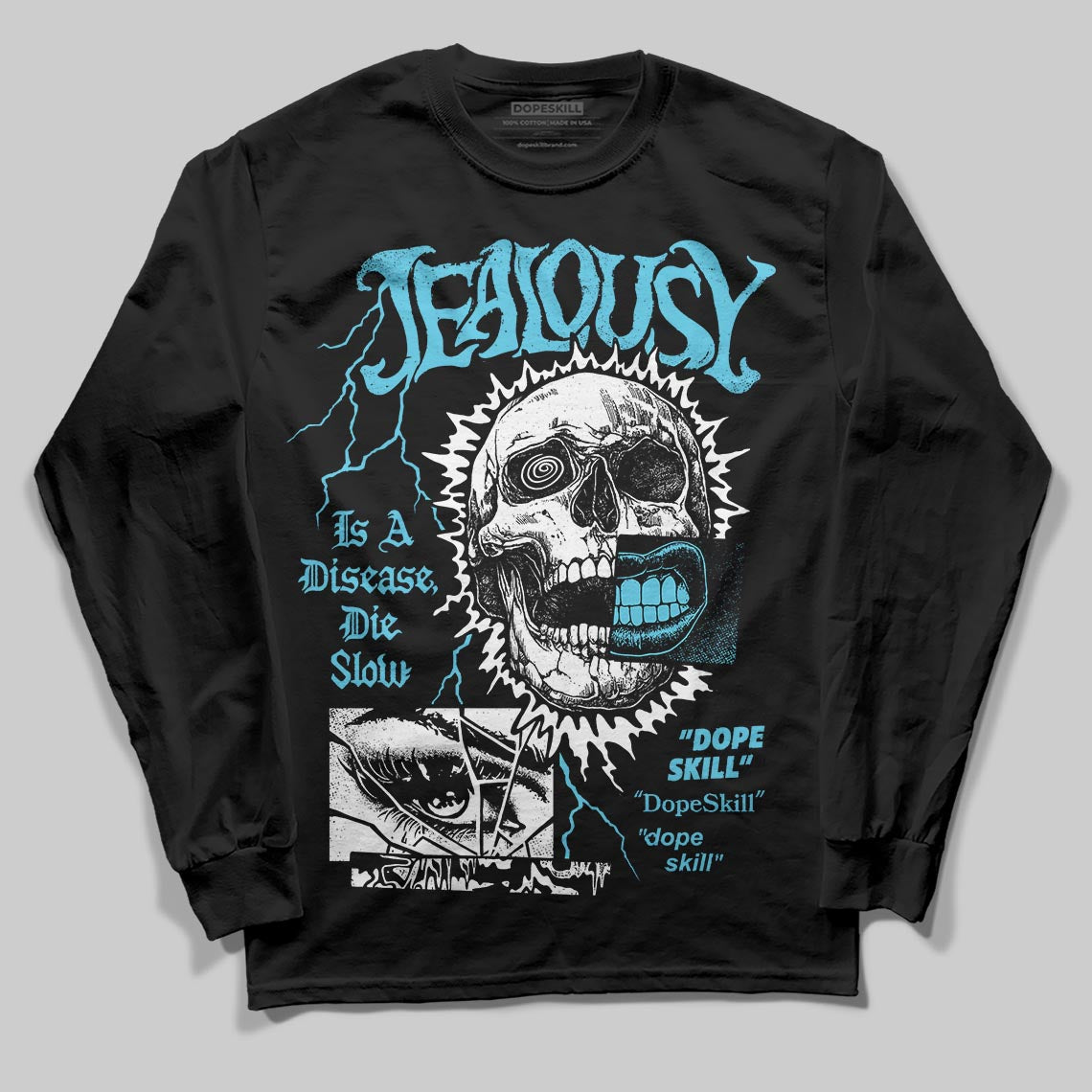 Jordan 11 Retro Gamma Blue (2025) DopeSkill Long Sleeve T-Shirt Jealousy Graphic Streetwear - black