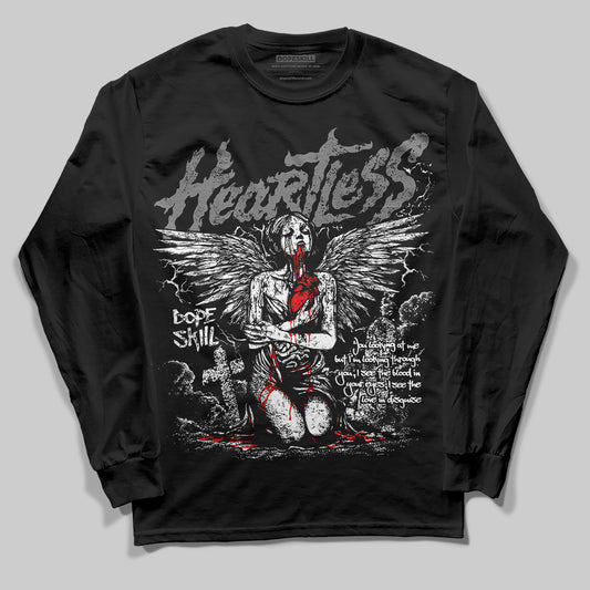 Grey Sneakers DopeSkill Long Sleeve T-Shirt Heartless Graphic Streetwear - Black