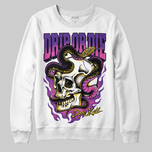 PURPLE Sneakers DopeSkill Sweatshirt Drip or Die Graphic Streetwear - White 