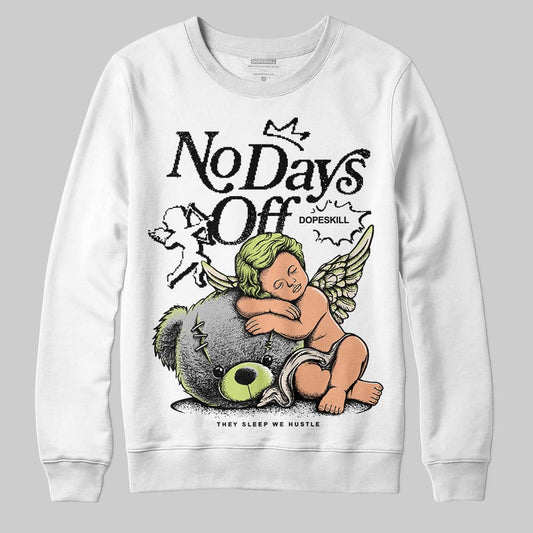 Jordan 5 “Luminous Green” DopeSkill Sweatshirt New No Days Off Graphic Streetwear - White