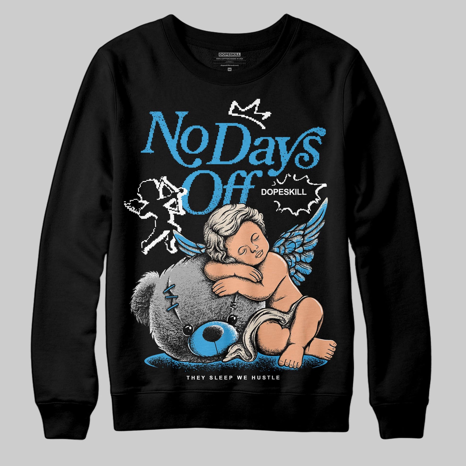 Jordan 1 High OG “UNC” Reimagined DopeSkill Sweatshirt New No Days Off Graphic Streetwear - Black