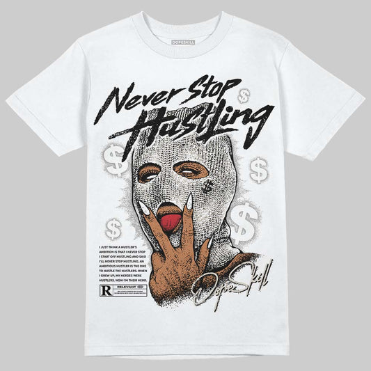 Jordan 3 Retro Pure Money DopeSkill T-Shirt Never Stop Hustling Graphic Streetwear - White
