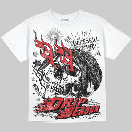 Jordan 3 Retro Fire Red DopeSkill Oversize Print T-Shirt Drip Season Graphic Streetwear