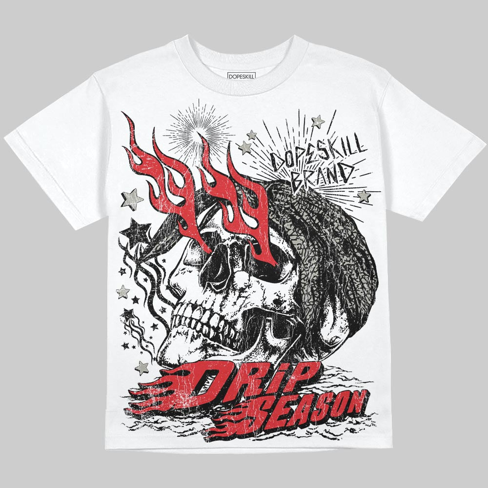 Jordan 3 Retro Fire Red DopeSkill Oversize Print T-Shirt Drip Season Graphic Streetwear