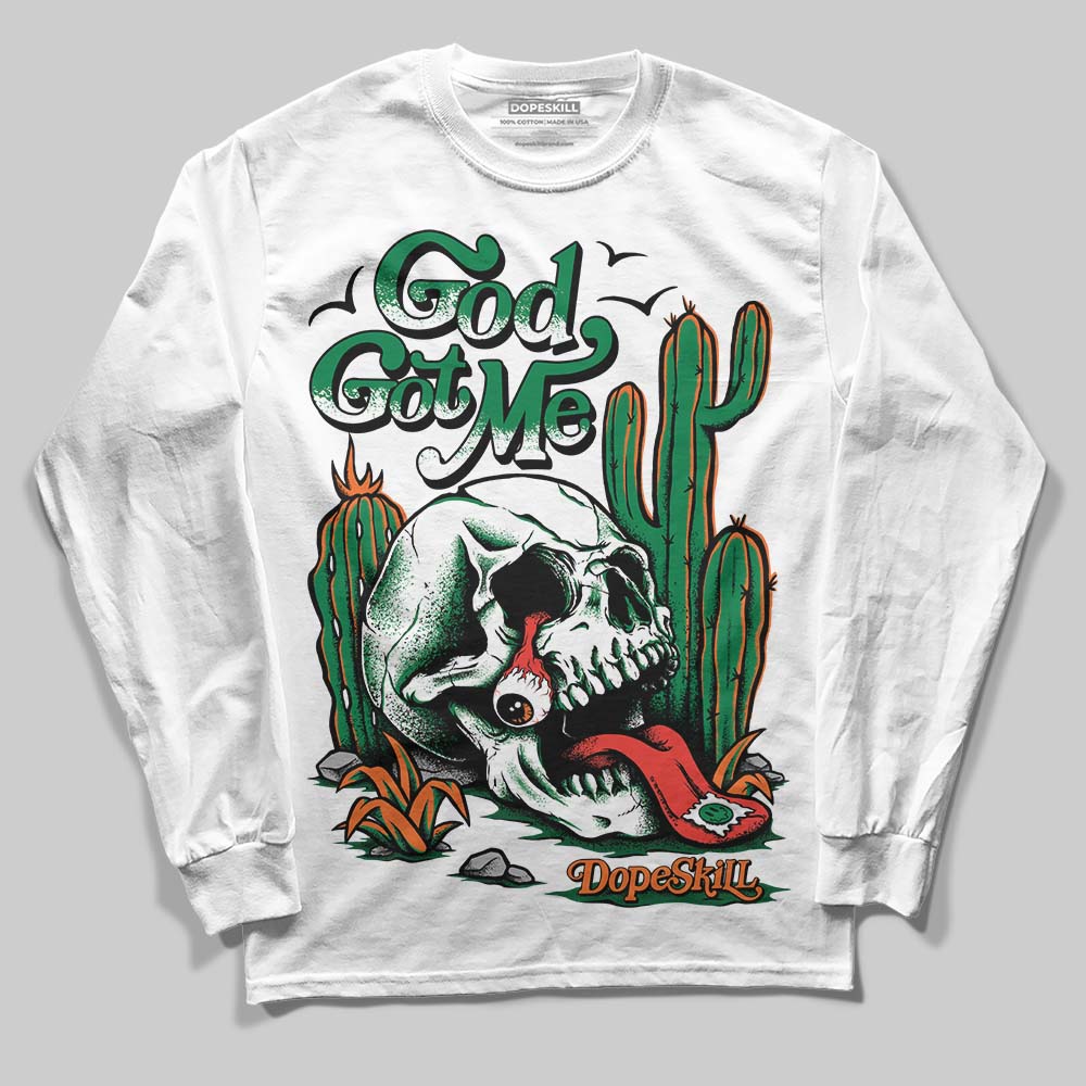 Green Sneakers DopeSkill Long Sleeve T-Shirt God Got Me Graphic Streetwear - White