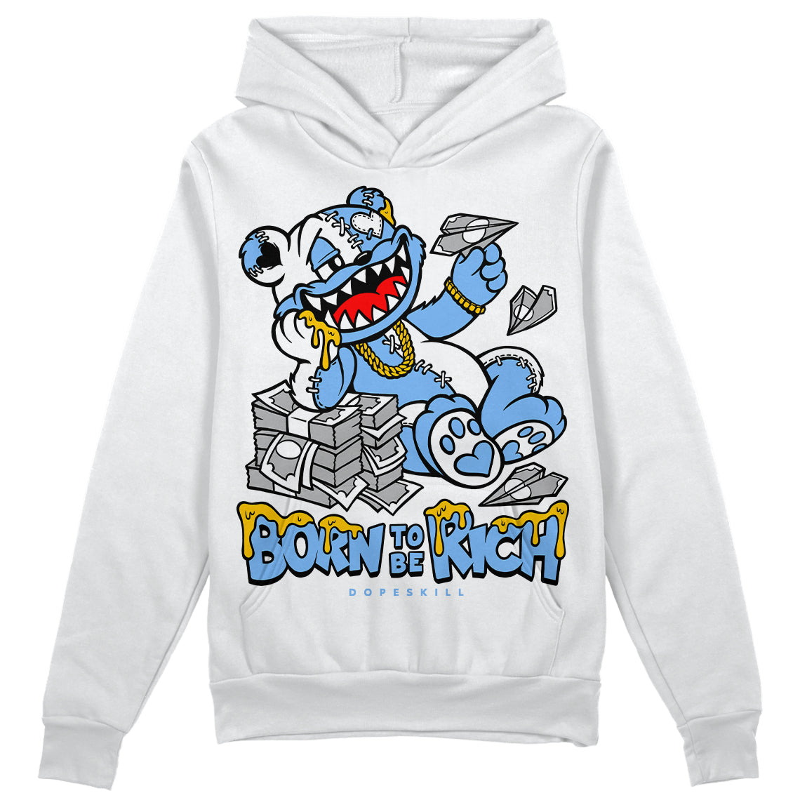 Jordan 9 Powder Blue DopeSkill Long Sleeve T-Shirt Born To Be Rich Graphic Streetwear - White