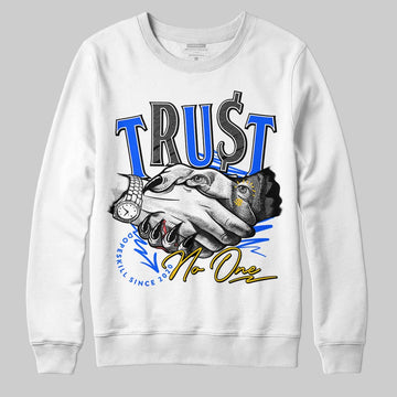 Royal Blue Sneakers DopeSkill Sweatshirt Trust No One Graphic Streetwear - White