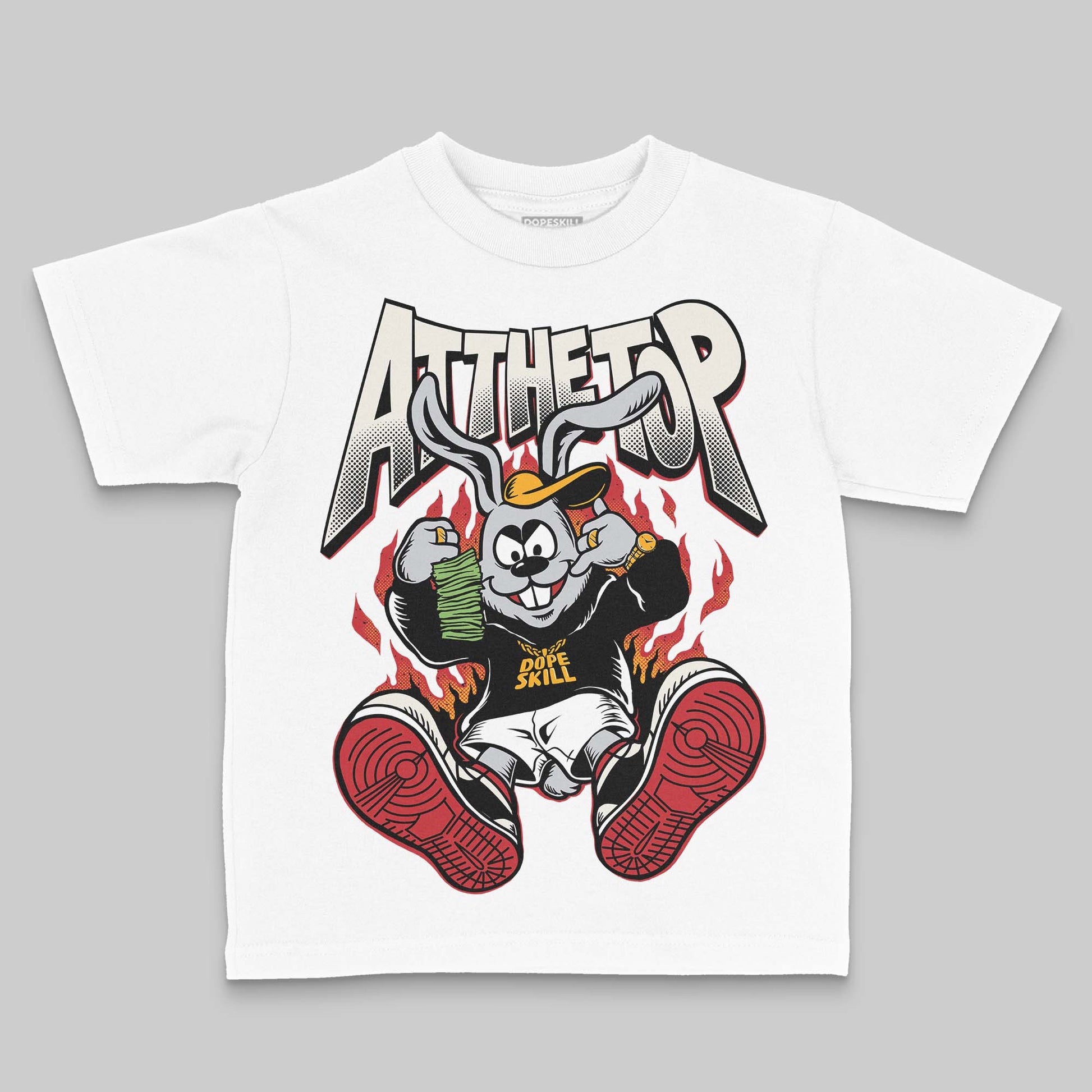 Jordan 4 “Flight Club” DopeSkill Toddler Kids T-shirt At The Top Graphic Streetwear - White 